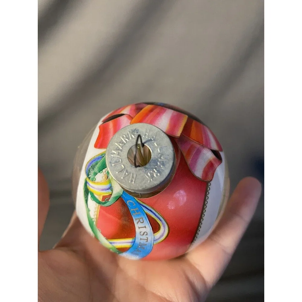 Vintage Tinsel Glass Ball Christmas Ornament HOLIDAY STARBURST Hallmark Keepsake